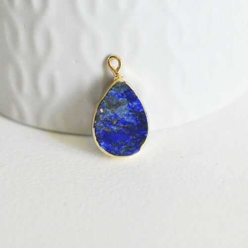 Pendentif goutte lapis lazulis,creation bijou, pendentif bijoux, pendentif pierre, pierre naturelle, lapis lazulis naturelle,22mm g5207