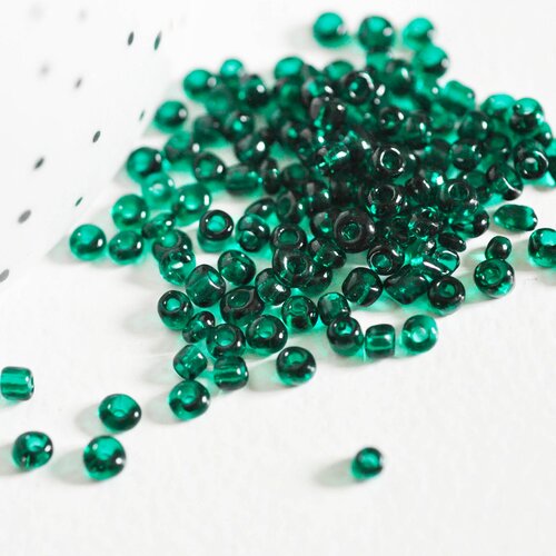 Petite perles de rocaille vert foncé, fourniture créative, perles rocaille,vert transparent, perles verre,perlage,10grammes,2.5mm g5374