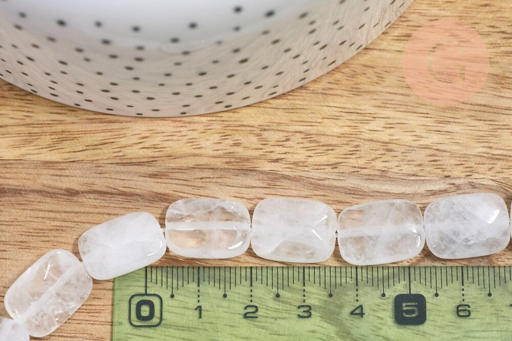 Perle rectangle cristal de roche naturel 16x12mm,bijou pierre
