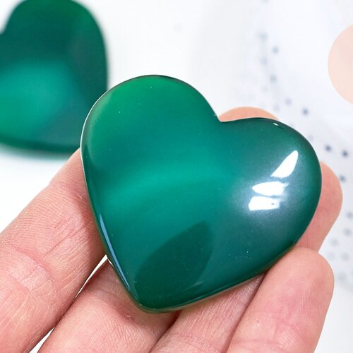 Coeur agate naturelle vert druze, agate naturelle roulée, pierre semi-precieuse, séance lithothérapie, 47mm, l'unité g5652