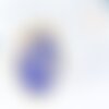 Pendentif hexagone lune étoiles bleu zamac doré 18k cristal zircon 23mm,sans nickel,création bijoux chance, pendentif chance, l'unité g6681