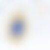 Pendentif soleil lune étoiles bleu zamac doré 18k cristal zircon 26mm,sans nickel,création bijoux chance, pendentif chance, l'unité g6682