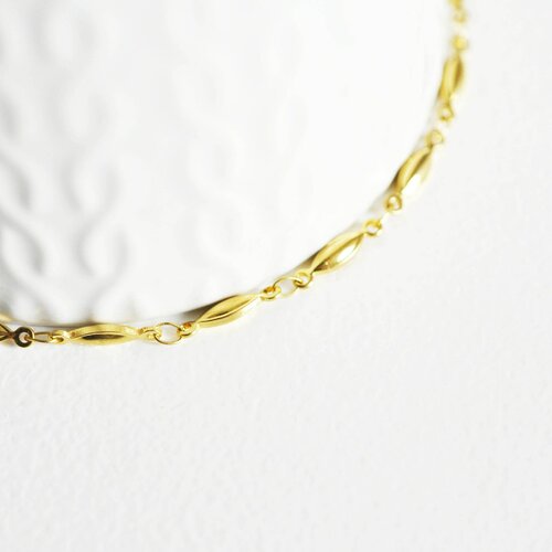 Bracelet grain acier doré 14k, bracelet doré,création bijoux,bracelet acier or,sans nickel,bracelet acier doré,20cm,g2843