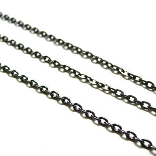 Chaine forçat métal noir metalgun, chaine bijou,chaine noire, création bijoux,chaine cable,chaine en gros,2mm,5 mètres-g1197
