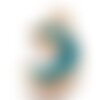 Pendentif croissant lune étoiles émail bleu zamac doré 11.5mm, pendentif laiton émaillé,sans nickel,l'unité g5920