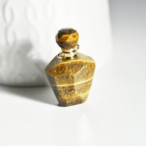 Pendentif bouteille parfum œil de tigre naturelle,pendentif pendentif collier,pendentif œil de tigre naturel,37mm,l'unité g5229