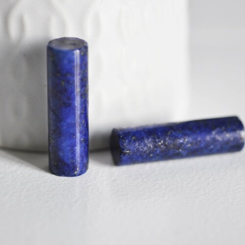 Perle colonne lapis lazulis,pendentif bijoux, pendentif pierre,pierre naturelle,lapis naturel, pierre rectangle,l'unité,35mm,g2061