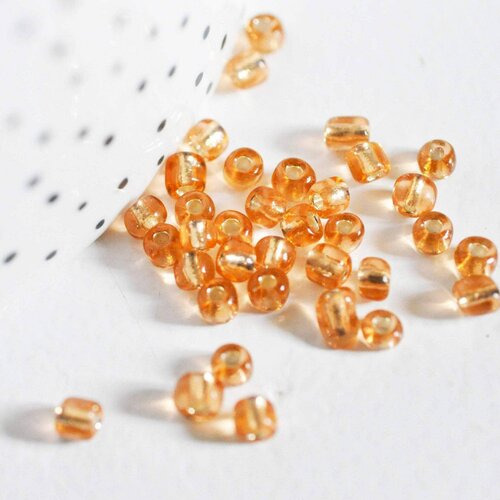 Grosses perles rocaille dorée, perles rocaille,perle verre dorée transparent,lot 10g,4mm-g1401
