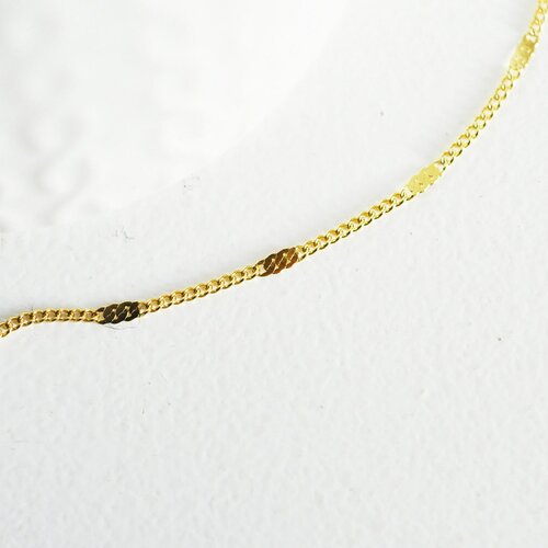 Chaine fine dorée acier fantaisie 14k, chaine collier, création bijou acier doré,chaine au mètre,2mm,le mètre g3458