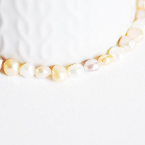Perle naturelle multicolore, perle ovale ,perle percée,perle de culture, création bijoux,perle eau douce,6-7mm-g1938