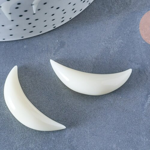 Pendentif lune corne blanche naturelle 45x10mm, pendentif lune en corne naturelle blanche, création bijoux, l'unité,  - g6493