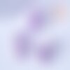 Pendentif ourson floqué velours violet résine platine, pendentif enfant, un pendentif pour la création de bijoux de l'enfance régressif,les 2, g6901