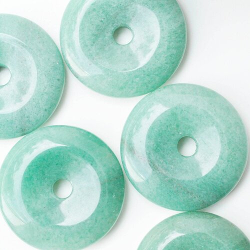 Pendentif donut aventurine verte,pendentif aventurine, aventurine verte naturelle, pendentif pierre cercle,40mm,l'unité,g4326