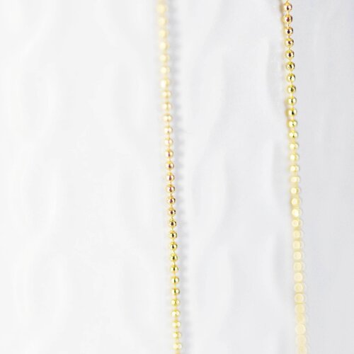 Chaine fine dorée boule 16k 2.5microns,chaine collier, chaine dorée ,création bijoux, chaine complète,chaine dorée,1mm,45cm-g637