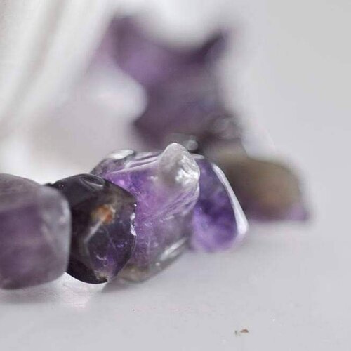 Perles-chips amethyste violette, fournitures créatives, perles amethyste, fabrication bijoux, pierre naturelle,160 perles, fil 90 cm,g3108