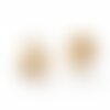 Bélière pendentif coupelles en acier doré inoxydable, bélière pour perle ou bulle verre, lot de 10 g4844