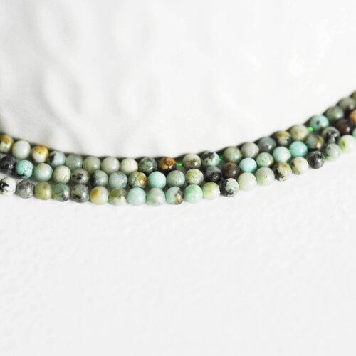 Perle turquoise africaine, fournitures créatives, perle turquoise, turquoise naturelle, perle pierre, 2mm, le fil de 190 perles-g1541