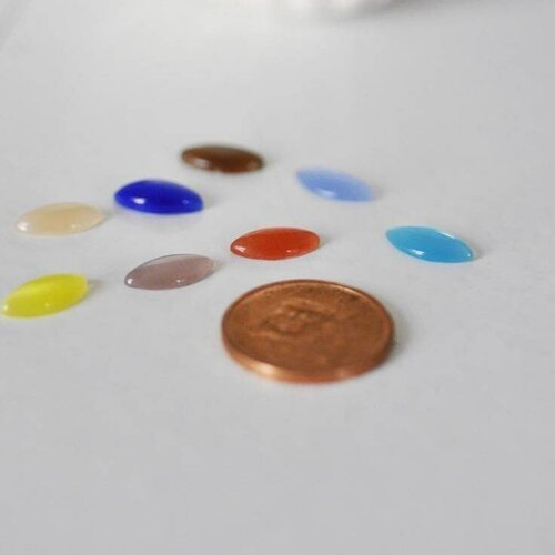 Cabochon verre oeil de chat marquise, cabochon multicolore, verre dôme,12x6mm, création bijoux,lot de 20, 50 ou 100-g1458