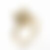 Bague réglable laiton doré léopard zircons blancs, creation bijoux,bague femme cadeau anniversaire, support bague laiton doré,17.3mm g4358