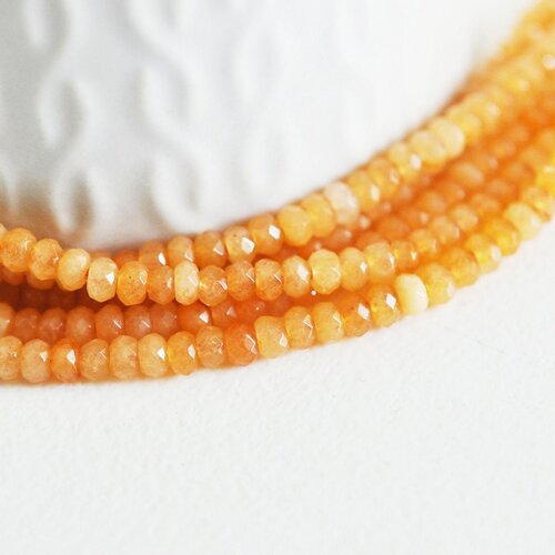 Perle abacus jade orange, perle jade,pierre naturelle ,perle pierre, perle facette, 4x2mm, fil 35cm,g2698