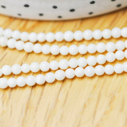 Perle ronde bambou de mer blanc,perle imitation corail pour fabrication bijoux en bambou de mer naturel,le fil de 115 perles,3mm g4153