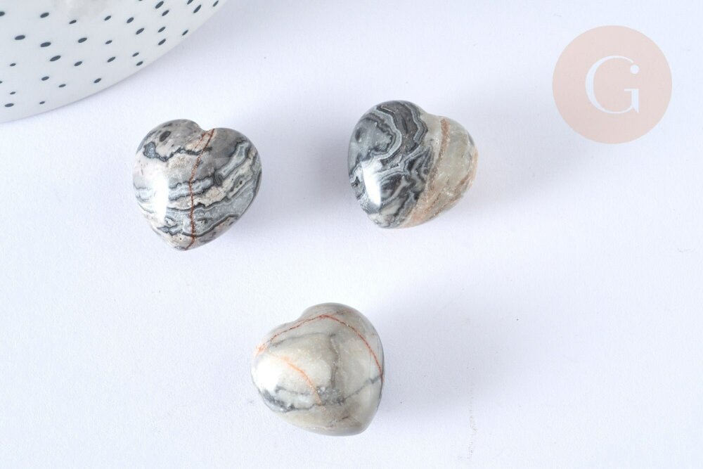 Coeur décoratif labradorite lithothérapie pierre 25.5mm, pierre  semi-précieuse, séance lithothérapie, l'unité g7173 - Un grand marché