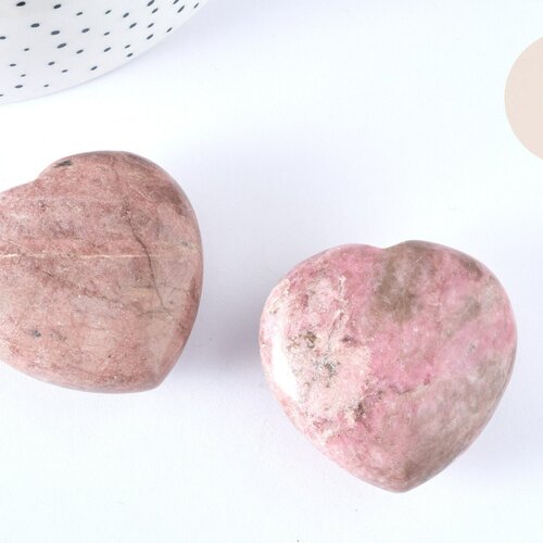 Coeur décoratif en rhodonite naturelle pierre lithothérapie  44,5-45mm, l'unité g7176