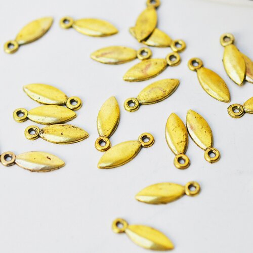 Breloque navette goutte zamac doré,fournitures créatives, sans nickel,creation bijoux,perle géométrique,15mm,lot de 20 g5019