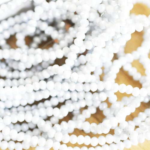 Perles toupies cristal gris clair, perles bijoux, cristal, verre facette, création bijoux, 3x2mm, fil de 36cm, g4691