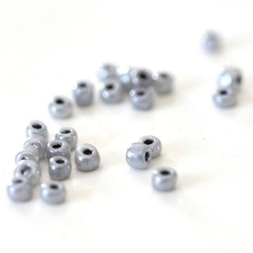 Grosses perles de rocaille grises, fourniture créative, perles rocaille, grosse perles, gris irisé, création bijoux,10grammes,4mm g3673