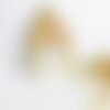 Pendentif croissant lune zircon laiton doré 18k,lune cristal multicolore,creation bijou,pendentif lune,pendentif plaqué acier doré,12mm-g470