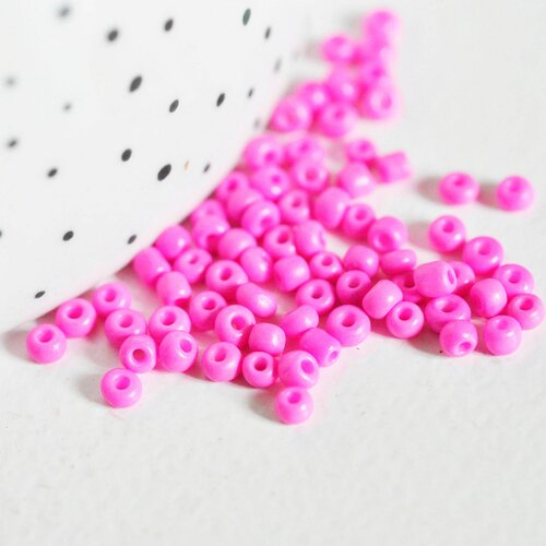 Petite perles de rocaille rose foncé, perles rocaille, perles roses opaque,perlage,perles verre, creation bijoux,10g,2.5mm g5375