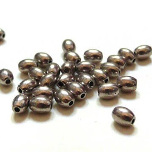 Perles ovales argent intercalaires, fournitures créatives, perles argentées, apprêts argent, creation bijoux,lot de 10,5mm-g880