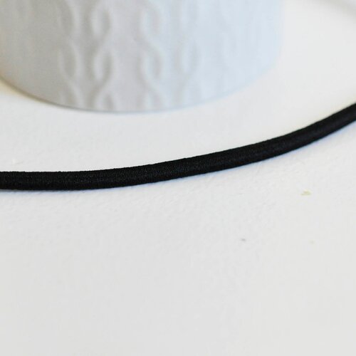 Cordon élastique noir, cordon pour bijoux,cordon épais,fourniture créative, élastique rond, 4mm, création bijoux, longueur 1 mètre-g1722