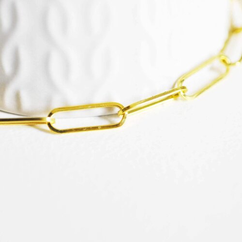 Chaine doré maille rectangle fer,chaine collier,création bijoux,chaine large,18x6mm,vendue au mètre-g1789