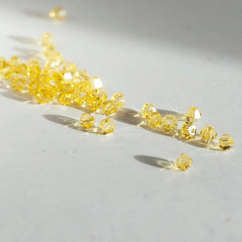 Perles cristal facette jaune, fournitures créatives, cristal autrichien, perles bicone, perles cristal toupies,lot de 20,4mm g4684