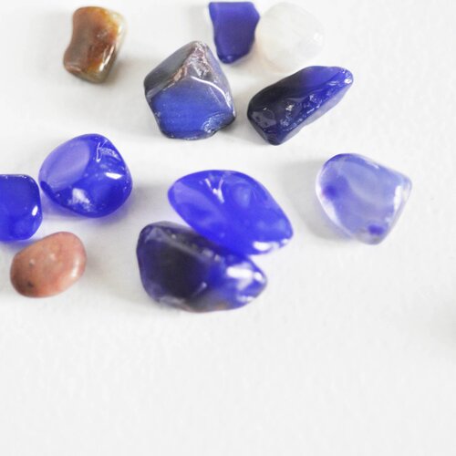 Sable agate bleue naturelle brute roulée,pierre naturelle,lithotherapie,chips agate bleue,sachet 20 grammes,8-19mm-g396