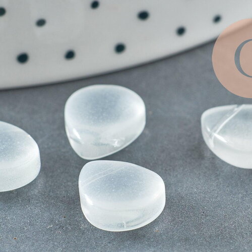 Perles cristal goutte transparent, verre, perles goutte, perle ,10x12.5mm, x10 (g6360)