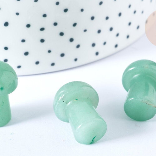 Pierre de massage champignon aventurine naturelle lithothérapie 20-21mm, pierre lithothérapie, x1, g7548