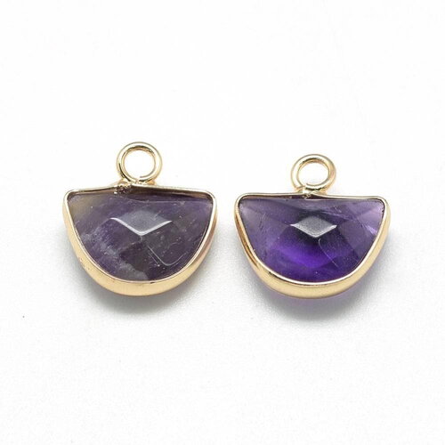 Pendentif lune améthyste,pendentif bijoux,pendentif pierre, pierre naturelle,amethyste naturelle,pendentif pierre,13.5mm x1 -g6309