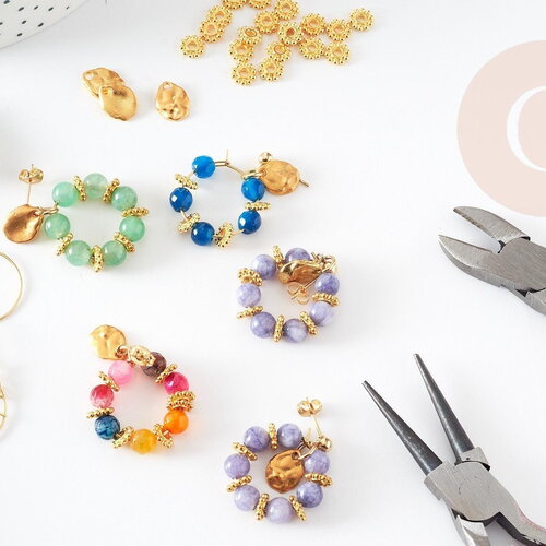 Kit création boucles d'oreilles pierre naturelle x1 paire (g7430)