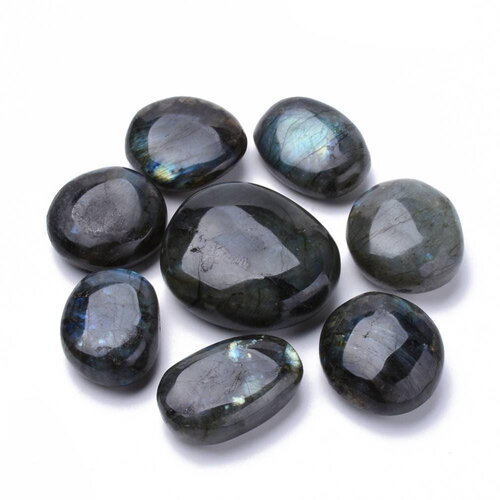 Pierre labradorite naturelle roulée, galet labradorite, pierre semi-precieuse,pierre grise naturelle, création bijoux, x1, g5233
