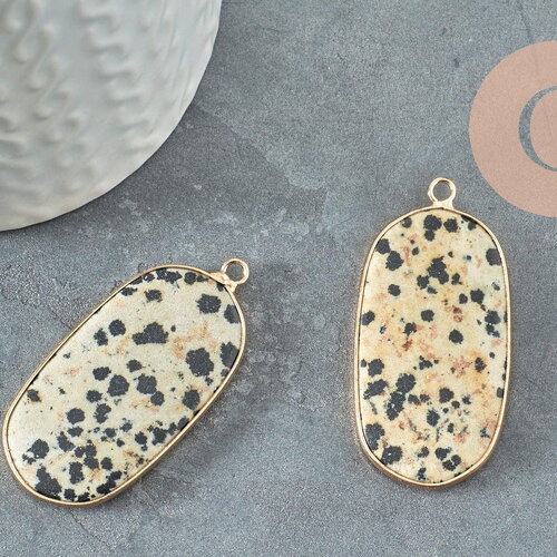 Pendentif jaspe hexagone dalmatien, pendentif pierre, pendentif collier,pierre naturelle, pendentif jaspe,jaspe naturel,49mm, x1 g0304