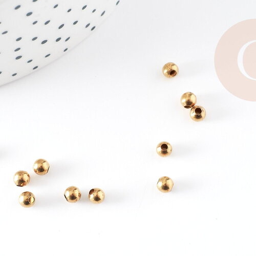 Perles intercalaires laiton brut, fournitures créatives, perles dorées,x 100 (8gr) , 4mm, x1 g8752