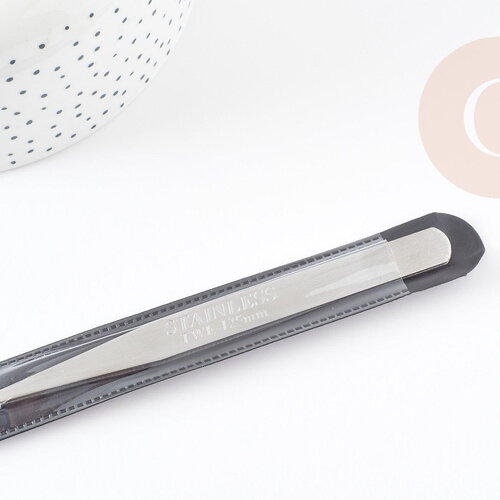 Pince fine acier platine 125mm,fabrication de bijoux,outils bijoux,brucelles, outils acier création bijoux, pince bijouterie, pince acier, x