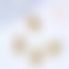 Breloque feuille striée laiton brut 9,5mm, fournitures bijoux création bijoux, x 5 g6553