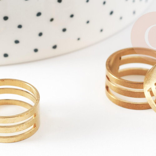 Bague laiton brut ouverture fermeture anneau 17mm, x1 (g1762)