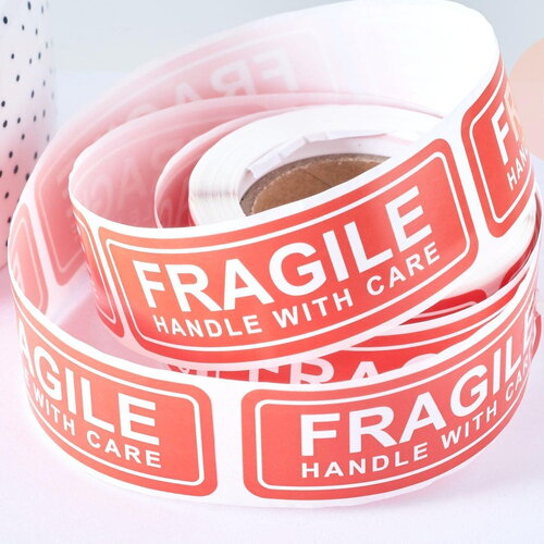 Autocollant fragile préparation colis et commande 76mm, x150 (g4093)