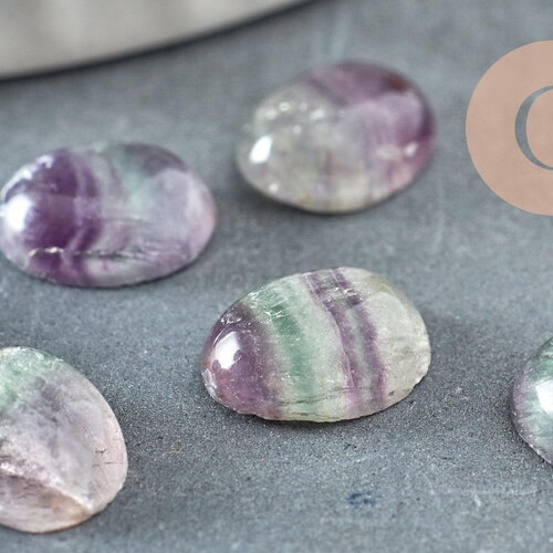 Cabochon ovale fluorite naturelle 10.5 x8mm, cabochon violet pierre création bijoux, x1 g9697
