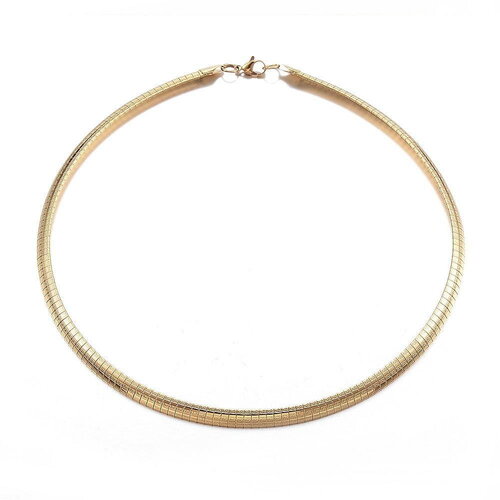 Chaine acier dorée 14k serpent,fourniture créative,chaine collier,sans nickel,chaine fantaisie,acier, chaine complète,6mm,45cm g5353